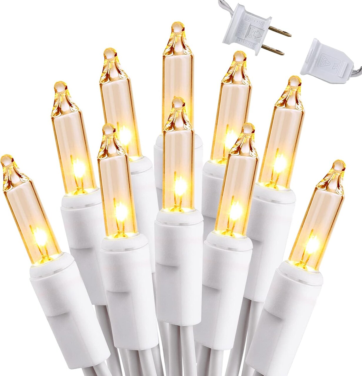 Clear Christmas Lights – 300 Count, 69.6ft Incandescent Warm White String Lights, Connectable, UL Certified, Indoor/Outdoor Decor for Christmas Tree, Weddings, Parties, Bedroom, Patio (Warm White)
